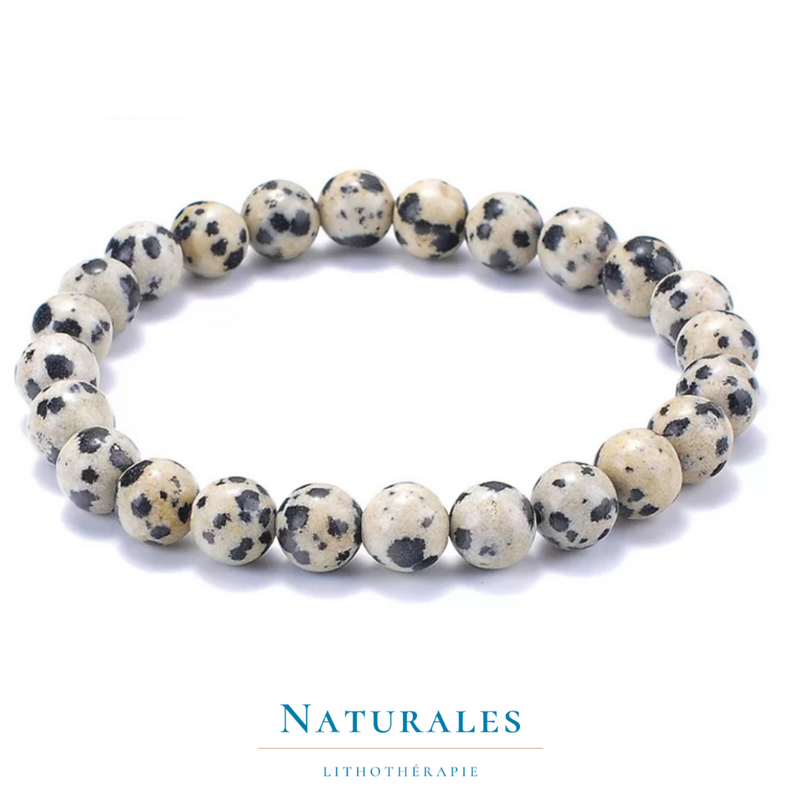 Bracelet Jaspe dalmatien - Pierre naturelle - Lithothérapie - Naturales.fr