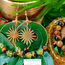 Boucles d'oreilles œil de tigre et citrine - Abondance - Naturales.fr