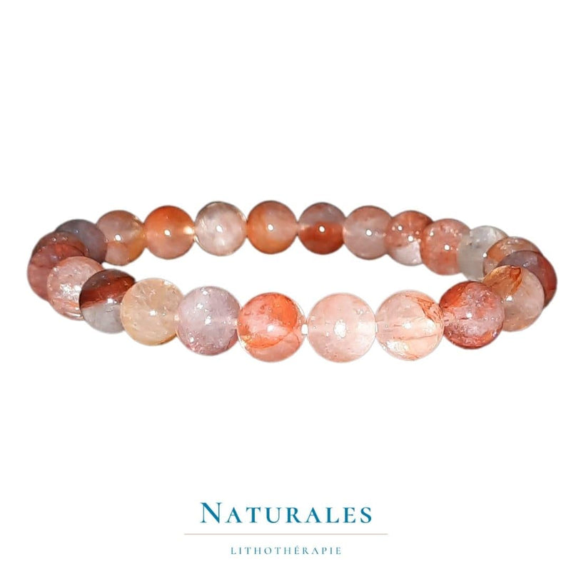 Bracelet en quartz tangerine - pierre naturelle - Naturales.fr