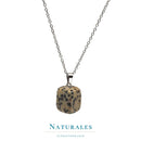 Collier jaspe dalmatien - Collier argent acier inoxydable
