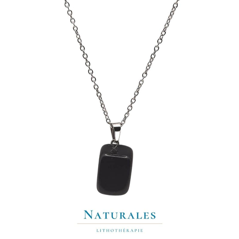 Collier obsidienne noire pierre naturelle - Main Image