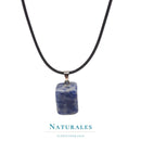 Collier sodalite en cuir - lithothérapie