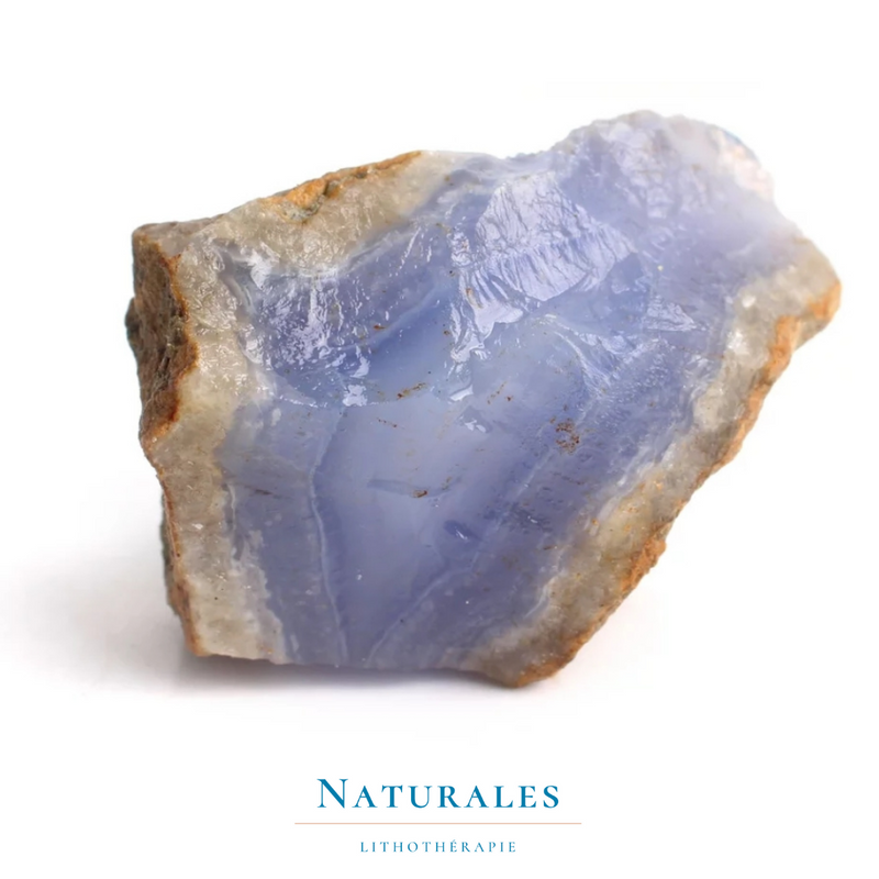 Agate dentelle bleue brute - Pierre naturelle - Lithothérapie -  Naturales.fr