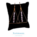 Boucles d'oreilles Triangle en Quartz rose - sérénité