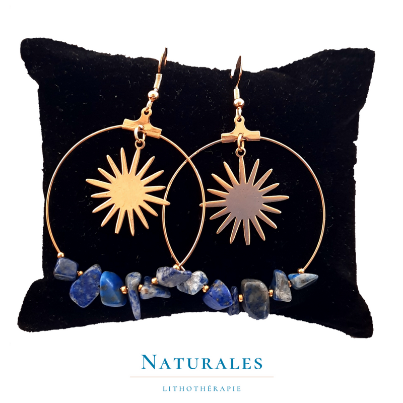 Boucles d'oreilles Lapis Lazuli - pierre naturelle - Naturales.fr