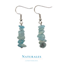 Boucles d'oreilles en aigue marine naturelle - lithothérapie