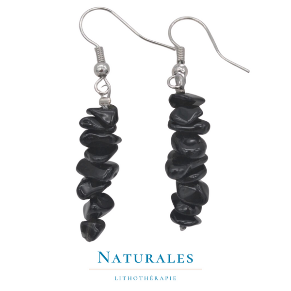 Boucles d'oreilles Oro Obsidienne dorée | Be Maad - Laiton doré à l'or fin 18K