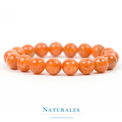 Bracelet calcite orange - pierre naturelle - lithothérapie - Naturales.fr
