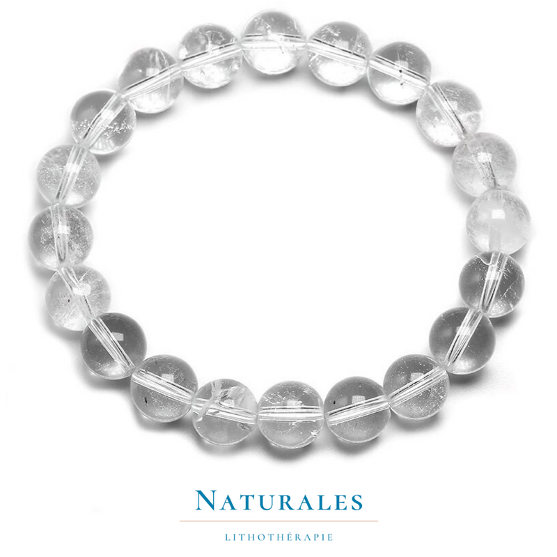 Bracelet cristal de roche - lithothérapie - pierre naturelle