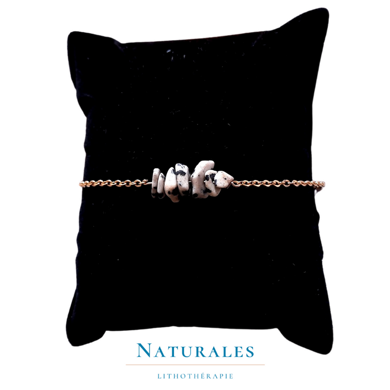 Bracelet Jaspe dalmatien - Création française