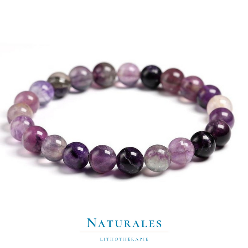 Bracelet fluorite violette - pierre naturelle