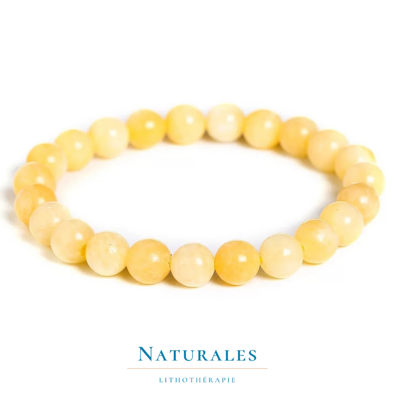 Bracelet calcite jaune - lithothérapie - Naturales.fr
