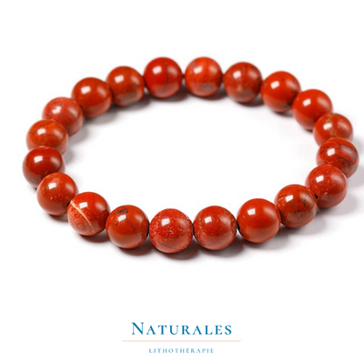 Bracelet jaspe rouge - pierre naturelle - lithothérapie - Naturales.fr