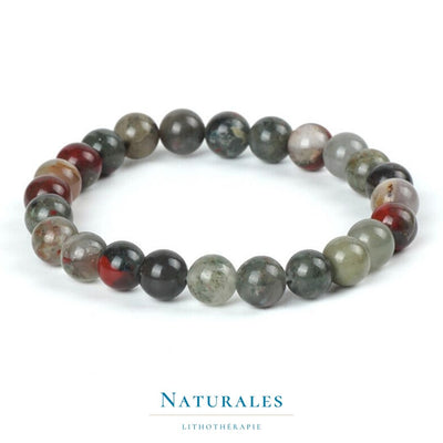 Bracelet jaspe sanguin - pierre naturelle - Naturales.fr