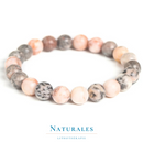 Bracelet Jaspe zèbre rose - pierre naturelle - Naturales.fr