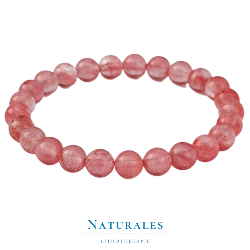 Bracelet quartz fraise - pierre naturelle - Naturales.fr