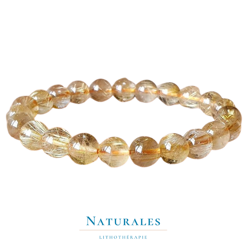 Bracelet quartz rutile - pierre naturelle - Naturales.fr
