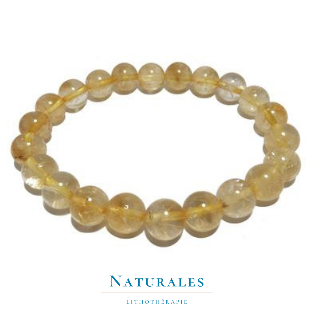 Bracelet En Citrine Naturelle Non Chauffée – Pierres 6 Mm, Bijou énergétique Et élégant