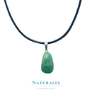 Collier amazonite - pierre naturelle - chaîne en cuir