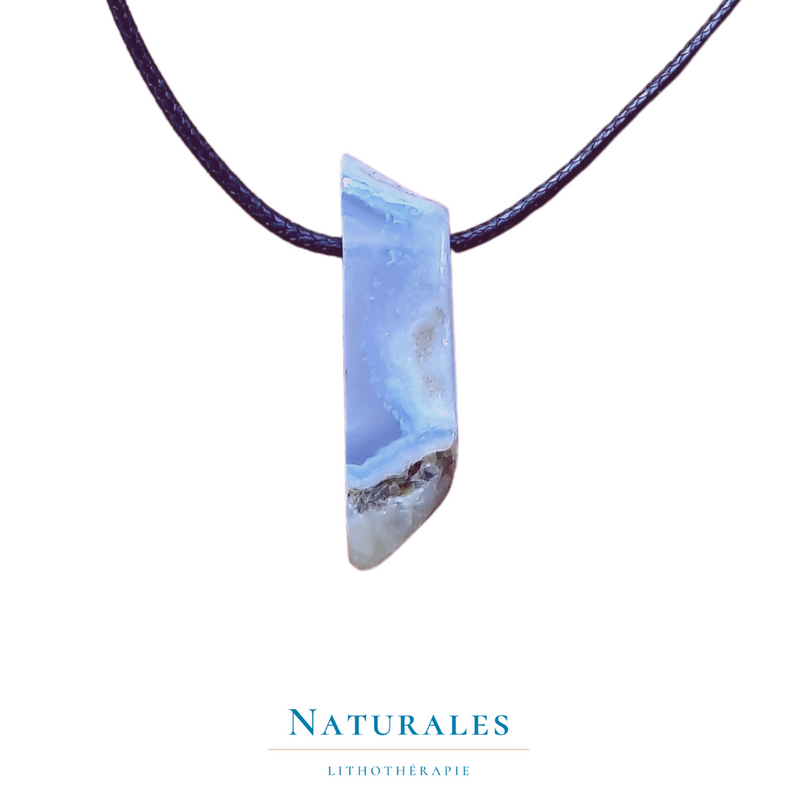 Collier agate blue lace - lithothérapie - Naturales.fr