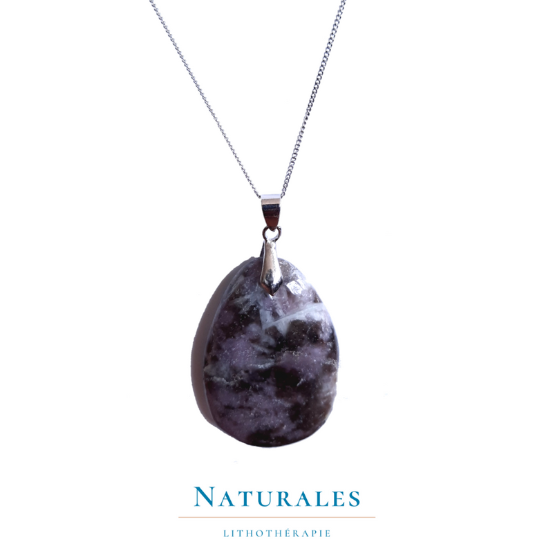 Collier lépidolite - pierre naturelle - Naturales.fr