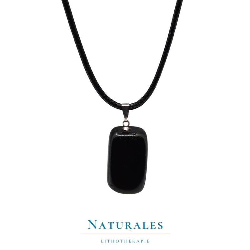 Collier obsidienne noire pierre naturelle - Main Image