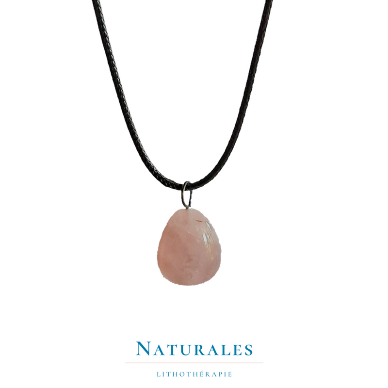 Collier quartz rose - amour - Naturales.fr
