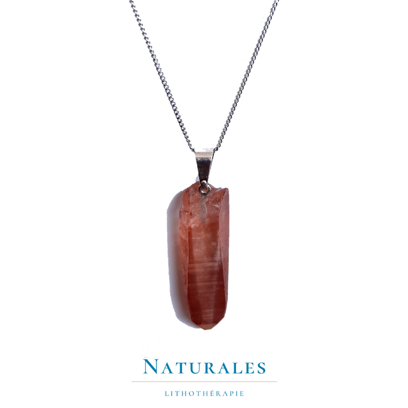 Collier quartz tangerine (lémurien) - Pierre naturelle - Naturales.fr