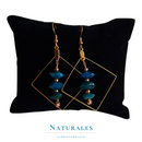 Boucles d'oreilles apatite bleue - pierre naturelle